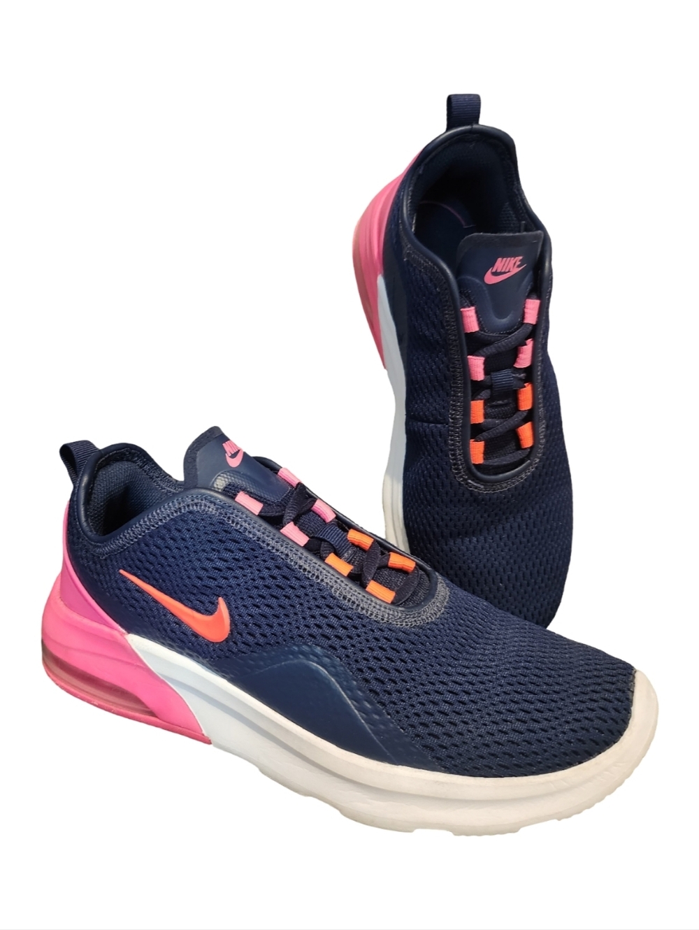 Nike Women's Navy and Bright Pink AIR Max Sport Sneakers